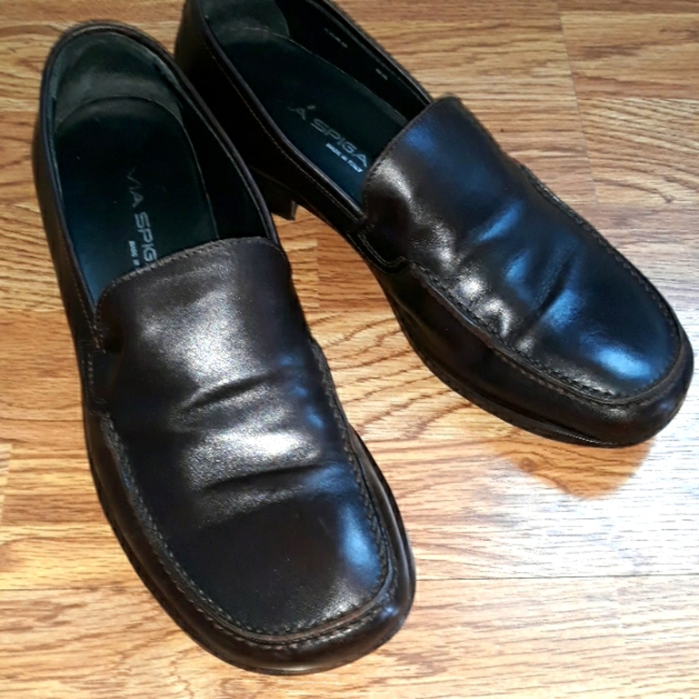 Via Spiga dark brown men's loafers. Size 9.5